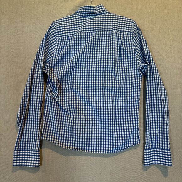 Abercrombie & Fitch Blue Gingham Button Down Shirt L Preppy Classic Check Prep - Picture 5 of 8